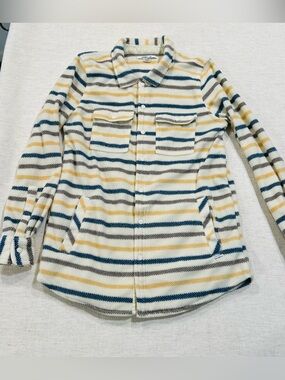 Oneill Women’s Fleece Shirt Size Small 

Striped Cream, Mustard & Teal